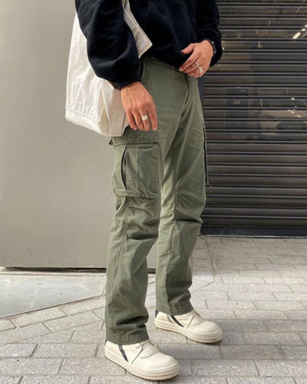 MNML VINTAGE CARGO PANTS OLIVE COTTON SIZE 28